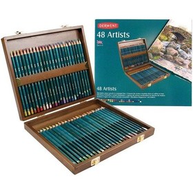 Resim Derwent Artists Pencils Kuruboya Kalem Seti 48'li Ahşap Kutu 