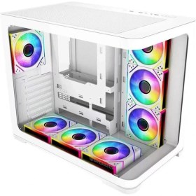 Resim GAMEBOOSTER 850W 80+ BRONZE GB-G2852W-850W 7-FANLI GAMING MID-TOWER PC KASASI BEYAZ 