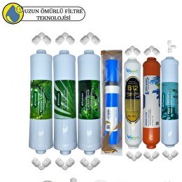 Resim Pemax Water Solutions Puricom Kapalı Kasa Su Arıtma Sertifikalı 7'li B12Alkali- Vontron Helixfil Yüksek TDS Mebran Mineral 