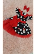 Resim NA ADDESIGN Kız Çocuk Mickey Mouse Desenli Kırmızı Tüllü Kabarık Tasarım Elbise 