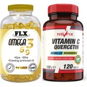 Resim Omega 3-6-9 Balık Yağı 90 Softgel Ve Nevfix Vitamin C Quercetin Bromelain 120 Tablet 