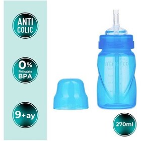 Resim Mamajoo Antikolik Akıtmaz Pipetli Bardak 270 ml Mavi, 12 Ay+ 