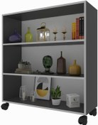 Resim Kenzlife Kitaplık Beril 088 090 020 Gri Tekerlekli Mutfak Dolabı Banyo Ofis Ayakkabılık Kiler 