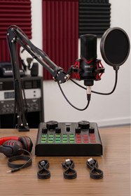 Resim Midex Gmx-1 Record Head Set Condenser Mikrofon Kulaklık Ses Kartı Canlı Yayın Paketi (telefon Ve Pc) 
