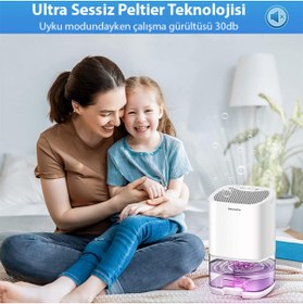 Resim Kamardey 1000ml Nem Alma Cihazi Hava Kurutucu Banyo Mutfak Oda İçin LED Işıklı Dehumidifer Nem Emici 