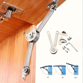 Resim Ayarlanabilir Konumla Polished Alaşım Dolap Kapısı Destek Çubuğu - Tam Mekanik Mekanizma, Modern Tarz, Metal Kaplama, Ev ve Ofis Dolapları İçin İdeal, Dolap Donanımı 