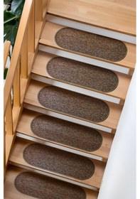 Resim Kapsüle Bukle Halıdan Ekonomik Basamak Ve Merdiven Paspası - Kahve / Adet Olarak Satılır Kahverengi Siyah 