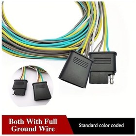 Resim Sunshine011 1 Adet 25ft 4 Pinli Düz Römork Bağlantı Kablosu Işık Seti Tekne Bağlantı Kiti Diğer 