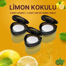 Resim 3 Adet 500 gr Nem Alıcılı ve Rutubet Giderici Aparat Üçgen Limon (Tablet Dahil) 
