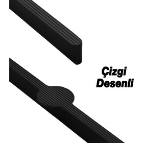 Resim Saral Çizgili Mat Siyah Metal Kulp 512 mm 51.2 cm Mobilya Çekmece Mutfak Dolabı Dolap Kapak Kulplar 