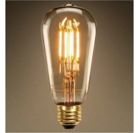 Resim Edison 4 Watt Flamanlı Rustik Armut Model E27 Duy 6 Adet 