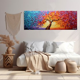 Resim Rengarenk Ağaç - 140x50 