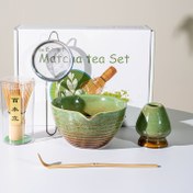 Resim 5 Parça Matcha Çay Seti, Geleneksel Japon Matcha Hazırlama Kiti - Seramik Kase, Bambu Çırpıcı ve Stand, Paslanmaz Çelik Elek ile Yeniden Kullanılabilir Çay Tutkunları İçin Aksesuarlar 