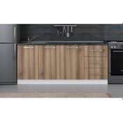Resim Minar 190 Cm Mutfak Dolabı Beyaz Dore 190-D1-Alt Modül Beyaz 