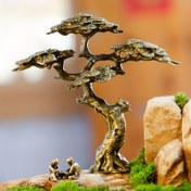 Resim Çekici Minyatür Çam Ağacı Heykeli - Bakır Alaşım, Bonsai & Bahçe Dekoru için Mükemmel, Ev Hediyesi veya Doğum Günü İçin İdeal 