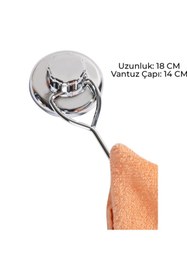 Resim HomeTarz Tek Kancalı Krom Havluluk Vantuzlu Banyo Tuvalet Havlu Askılık 