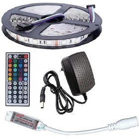 Resim Şerit Led Rgb 44 Tuşlu Kumandalı 5050 Smd 5 Metre 3 Çip Full Set 