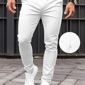 Resim Erkekler için Dar Kesim Esnek Denim Rahat Pantolonlar - Ham Detaylar, Koyu Mavi, Rahat ve Şık, Günlük Giyim İçin, Tüm Mevsimler İçin Jeans | Dar Kesim Pantolonlar | Şık Rahat Giyim 
