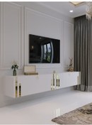 Resim Duvara Monte Tv Sehpası Beyaz Gold Q6300-1 