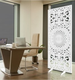 Resim Liar Dekor Liar Ahşap Seperatör (PARAVAN) - Ksp-204 - (18 MM) - (85 CM X 210 CM) - (BEYAZ) 