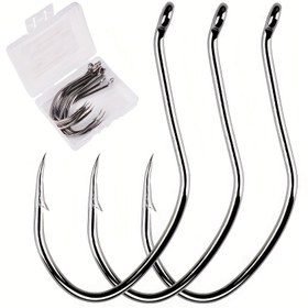 Resim 10 adet Balıkçılık Sumatran Hooks - Tuzlu ve Tatlı Su Balıkçılığı için Yüksek Karbonlu Çelik Güçlü Hooks - Çeşitli Boyutlar ve Hooks #1-10 Dahil! 