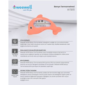 Resim Weewell WTB111 Banyo Termometresi (Somon) (2 ADET) 