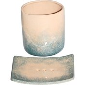 Resim NAHIL Mavi Seramik Diş Fırçalık Ve Sabunluk Seti 