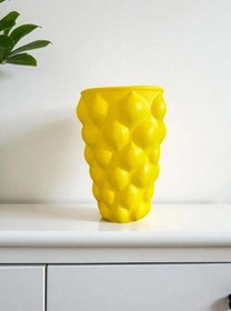 Resim Handmade Lemon Vase, Yellow Ceramic Fruit Vase, Modern Lemon-Themed Pot - Object-3 
