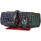 Resim Dolia 3in1 Oyuncu Klavye Mouse Mause Pad Seti Kablolu Rgb Aydınlatmalı Set Gamer Pc Oyun Seti 