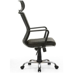 Resim Efor Nakış Müdür Bilgisayar - Ofis - Müdür - Büro - Makam Çalışma Koltuğu Siyah Renk Krom Ayaklı Siyah 