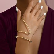 Resim Zarif 14K Altın Kaplama Açık Manşet Bilezik - Minimalist Tasarım, Alaşım, Günlük Kıyafetler İçin Mükemmel 
