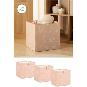 Resim Ocean Home Textile 3'lü Çocuk Odası Deniz Kızı Kutu Set 33 X 30 X 33 Cm Pudra 