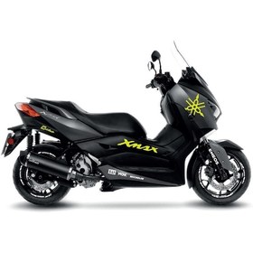 Resim Yamaha Xmax Beyaz Neon Sarı Desenli Sticker Etiket Modeli 