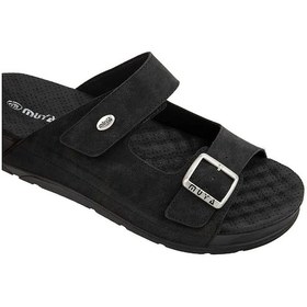 Resim Muya Mamaki Memory Foam Topuk Dik. Masaj Taban Erkek Terlik Siyah Siyah 