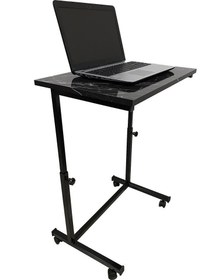 Resim Laptop Sehpası ve Masası Yükseklik Ayarlı Tekerlekli Siyah 