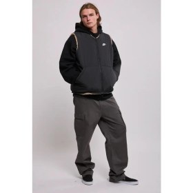 Resim Nike Sporswear Club Fleece Winterized Reversible Sythetic Fill Full-Zip Çift Traflı Erkek Bol Kesim Peluş Sentetik Dolgu Yelek Kahve-Siyah 