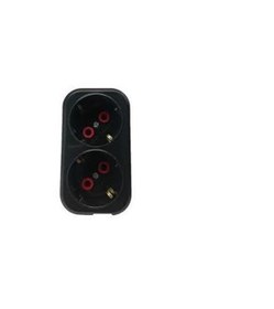 Resim Mutlusan İkili Topraklı Fiş-Priz Düz Tip Siyah (001 170 0330067 00 11) 