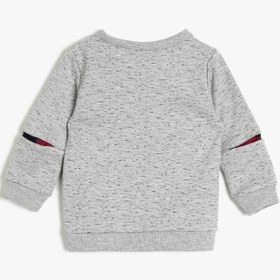 Resim Erkek Bebek Baskılı Sweatshirt Uzun Kollu 