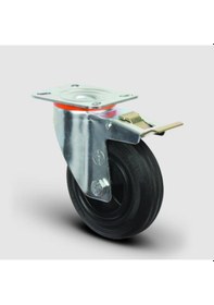 Resim Em01Mkr150F Döner Tablalı Frenli Plastik-Kauçuk Tekerlek 