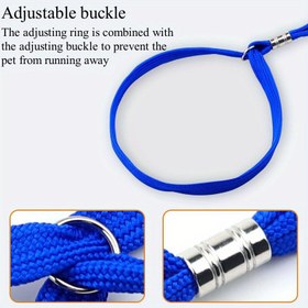 Resim 1 adet Dayanıklı Polyester Evcil Hayvan Bakım Masası İpi - Kalın, Ayarlanabilir Metal Klipsli Lanyard ile Güvenli Banyo & Köpek Şekillendirme, Mavi, Pembe & Mor Renklerde Mevcut, Köpek Bakımı 
