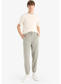 Resim Defacto Regular Fit Beli Bağcıklı Paçası Lastikli Cepli Basic Düz Jogger Eşofman Altı E9427ax25augr169 Gri 