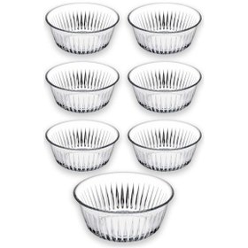 Resim Paşabahçe Frezya 7 Parça Salata Kasesi Servis Ve Sunum Seti - 950068 Şeffaf 