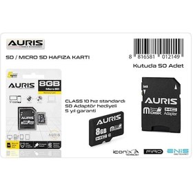 Resim Auris 8GB SD Hafıza Kartı 
