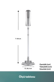Resim HOMEND Dustroyer 1272H 2 in 1 Metal Borulu Kablolu Dikey Süpürge Beyaz Gri 