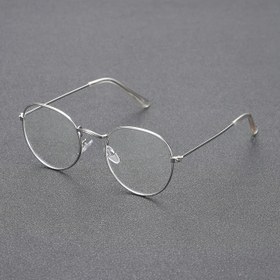 Resim 1 adet Vintage Yuvarlak Moda Gözlük - Paslanmaz Çelik Menteşeli Şeffaf Çerçeve, Hafif ve Dayanıklı, Günlük Giyim, Her Gün Gözlük, Minimalist Gözlük, Polikarbonik Lensler 