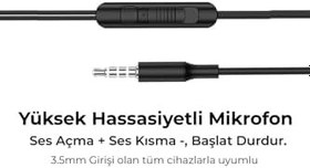 Resim Tecno Spark 6/7/8/9/10 ile Uyumlu Jack Girişli Kulaklık, Siyah L309KBKL45 