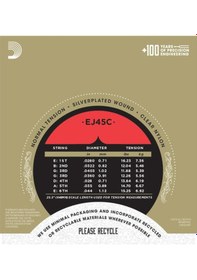Resim D'addario Ej45C Pro-Arté Composite. Normal Tension Takım Tel Klas 