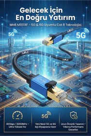 Resim MN6 M111XF 20 Metre Cat8 Kablo/40 Gbps’ye kadar Hiz-S/FTP-2000MHZ/20 Metre Cat8 Ethernet Kablosu-26AWG 