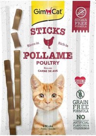 Resim Gimcat Sticks Tavuklu ve Ciğerli Taurinli Kedi Ödül Çubuğu 4'lü 20 G 