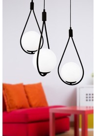 Resim Damla 3.Lü Siyah Beyaz Glop Cam 